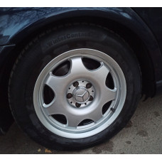 Ковпачки на диски 70/75 мм з кільцем (4 шт, сірі) для Mercedes-Benz