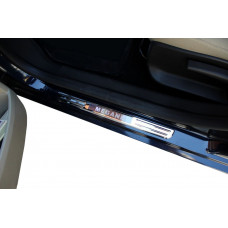 Бездротові пороги з підсвічуванням (2 шт, нерж) для Renault Megane I 1996-2004 рр