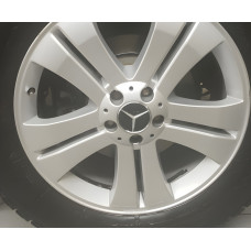 Ковпачки на диски 70/75 мм з кільцем (4 шт, чорні) для Mercedes-Benz