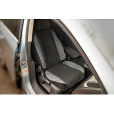 Накидка на сидіння ECO і тканина (1 шт, Сірий з сірою ниткою-2026 тканина)