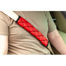 Накидка на ремні безпеки ECO (2 шт, Червоний з чорною ниткою)