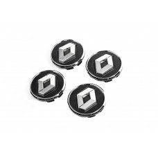 Ковпачки у диски чорні з кільцем 81568 (57мм на 49мм, 4 шт) для Renault