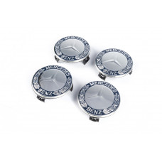 Ковпачки на диски 71/75 мм без кільця (4 шт, сині V1) для Mercedes-Benz