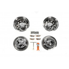 Ковпаки з нержавійки ОЕМ (2-катковий, 4 шт) для Iveco Daily 2014- рр