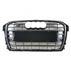 Передня решітка S-style (2014-2018, чорназ хромом) для Ауди A1 рр