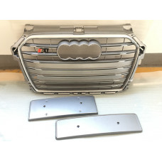 Передня решітка S-style (2014-2018, сіра з хромом) для Ауди A1 рр