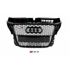 Передня решітка RS-style (2008-2012, чорна з хромом) для Ауди A3 рр