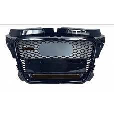 Передня решітка RS-style V-2 (2008-2012, чорна) для Ауди A3 рр