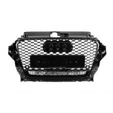 Передня решітка RS-style з написом Quattro (2012-2016, чорна) для Ауди A3 рр