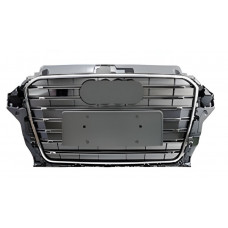 Передня решітка RS-style (2012-2016, сіра з хромом) для Ауди A3 рр