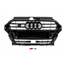 Передня решітка S-style (2012-2016, чорна) для Ауди A3 рр