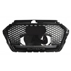 Передня решітка RS-style з написом Quarrto (2016-2020, чорна) для Ауди A3 рр