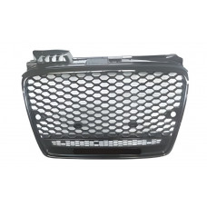 Передня решітка RS-style V-1 (без лого, чорна з хромом) для Ауди A4 B7 2004-2008 рр