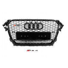 Передня чорна решітка RS-style з написом Quattro (2012-2015) для Ауди A4 B8 рр