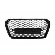 Передня решітка RS-style Quattro (без лого, 2016-2019, чорна) для Ауди A4 B9 рр