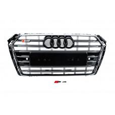 Передня решітка S-style (2016-2019, чорна) для Ауди A4 B9 рр