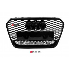 Передня чорна решітка RS-style з написом Quattro (2011-2014) для Ауди A6 C7 рр