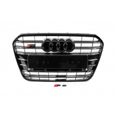 Передня чорна решітка з чорною рамкою S-style (2011-2014) для Ауди A6 C7 рр