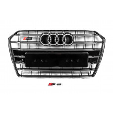 Передня чорна решітка з хром рамкою S-Style (2014-2017) для Ауди A6 C7 рр