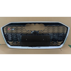 Передня решітка RS-style (чорна з хромом) для Ауди A6 C8 2018-2025 рр