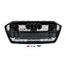 Передня решітка RS-style (з ACC, чорна) для Ауди A6 C8 2018-2025 рр