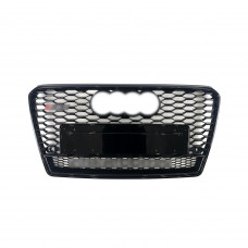 Передня решітка RS-Style з написом Quattro (2010-2014, чорна) для Ауди A7 рр