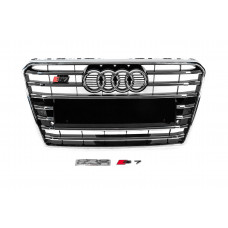 Передня решітка S-Style (2010-2014, чорна з хромом) для Ауди A7 рр