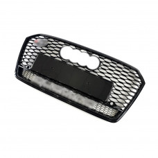 Передня решітка RS-Style з написом Quattro (2015-2018, чорна) для Ауди A7 рр