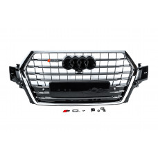 Передня решітка SQ-Style V-2 (2015-2019, чорна з хромом) для Ауди Q7 рр