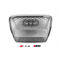 Передня решітка RS-style (Сірий з хромом) для Ауди A6 C6 2004-2011 рр