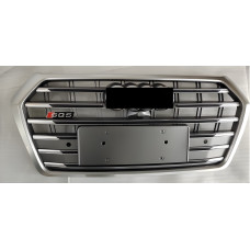 Передня решітка SQ-Style (2017-2020, чорна з хромом) для Ауди Q5 рр