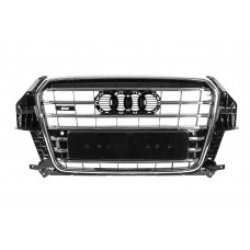 Передня решітка SQ-Style (2011-2015, чорна з хромом) для Ауди Q3 рр
