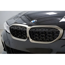 Ніздрі Diamond Black (2018-2022, хром окантовка) для BMW 3 серія G20/G21 2018- рр