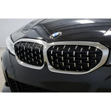 Ніздрі Diamond Silver (2018-2022, хром окантовка) для BMW 3 серія G20/G21 2018- рр