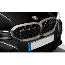 Ніздрі Diamond Silver (2018-2022, матовий хром окантовка) для BMW 3 серія G20/G21 2018- рр