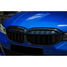 Ніздрі M-Look (2022-2026, чорний глянцевий) для BMW 3 серія G20/G21 2018- рр