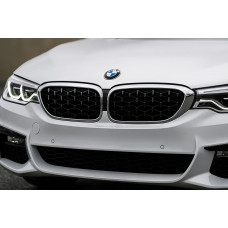 Ніздрі Diamond Black V1 (2017-2020, хром окантовка) для BMW 5 серія G30/G31 рр