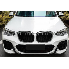Ніздрі M-Look (2018-2021, чорний глянець з хром окантовкою) для BMW X4 G02 2018- рр