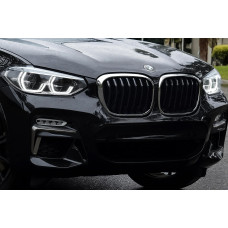 Ніздрі 1 Bar (2018-2021, чорний глянець з хром окантовкою) для BMW X3 G01 2018- рр