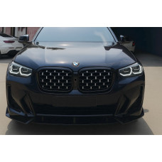 Ніздрі Diamond Silver (2021-2026, чорна окантовка) для BMW X3 G01 2018- рр