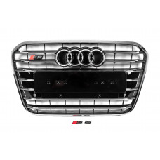 Передня чорна решітка з хром рамкою S-style (2011-2014) для Ауди A6 C7 рр