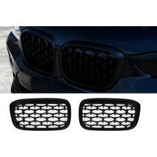 Ніздрі Diamond Black (2018-2021, чорна окантовка) для BMW X3 G01 2018- рр