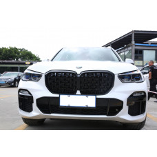 Ніздрі Diamond Black (2018-2022, чорний глянець) для BMW X5 G05 2019- рр