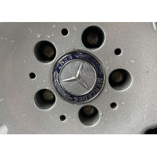 Ковпачки на диски 71/75 мм без кільця (4 шт, сині V2) для Mercedes-Benz