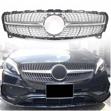 Передня решітка Diamond SIlver (2015-2018) для Mercedes A-сlass W176 рр
